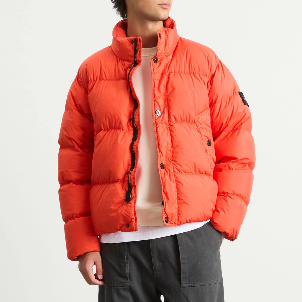 Stone Island Men's Crinkle Reps Nylon Down Jacket Scarlet